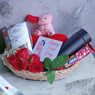 Basket of Kiss with Treats & Gifts Valentine's Day Gift to Nepal ...