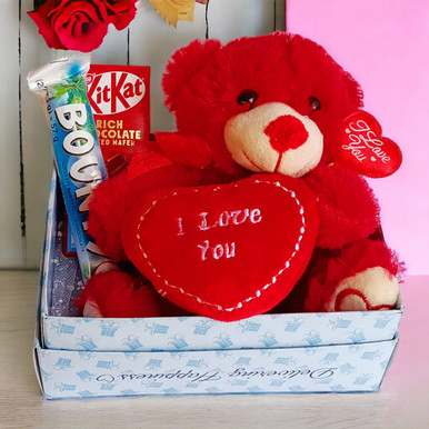 Teddy With Kitkat & Bounty Chocolates Valentine's Day Gift to Nepal ...
