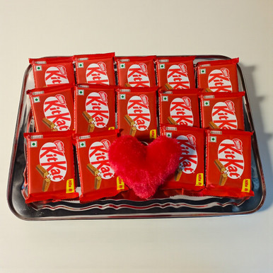 Kitkat Combo with a Heart Keyring Valentine's Day Gift to Nepal | Giftmandu
