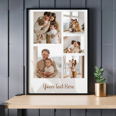Customizable Family Frame (holds 5 photos and text)