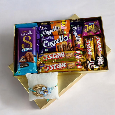 Elegant Rakhi and Chocolates for Brother