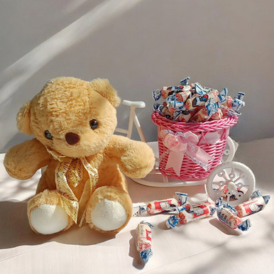 Adorable Teddy with Sweets for Her Girlfriend Gift to Nepal | Giftmandu