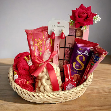 Beauty with Sweets & Nuts Gift Basket Gift Hampers Gift to Nepal ...