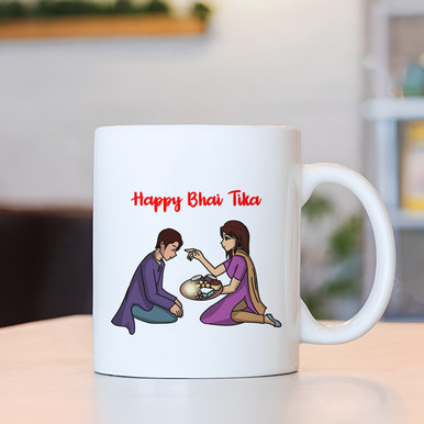 Happy Bhai Tika Printed Ceramic Mug