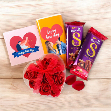 Love Wrapped in Chocolates & Roses-Kiss Day Gift Combo Valentine's Day ...