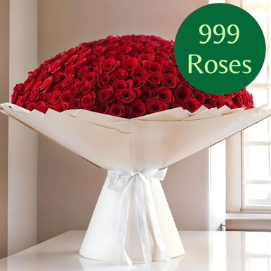A Garden of Devotion: 999 Red Roses Bouquet For Infinite Love Valentine ...