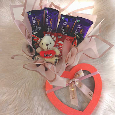 Chocolate Lover Gift Box with Teddy Keyring Sweets Hamper Gift to Nepal ...