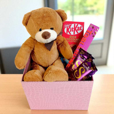 Teddy with Chocolates Gift Box Gift to Nepal | Giftmandu