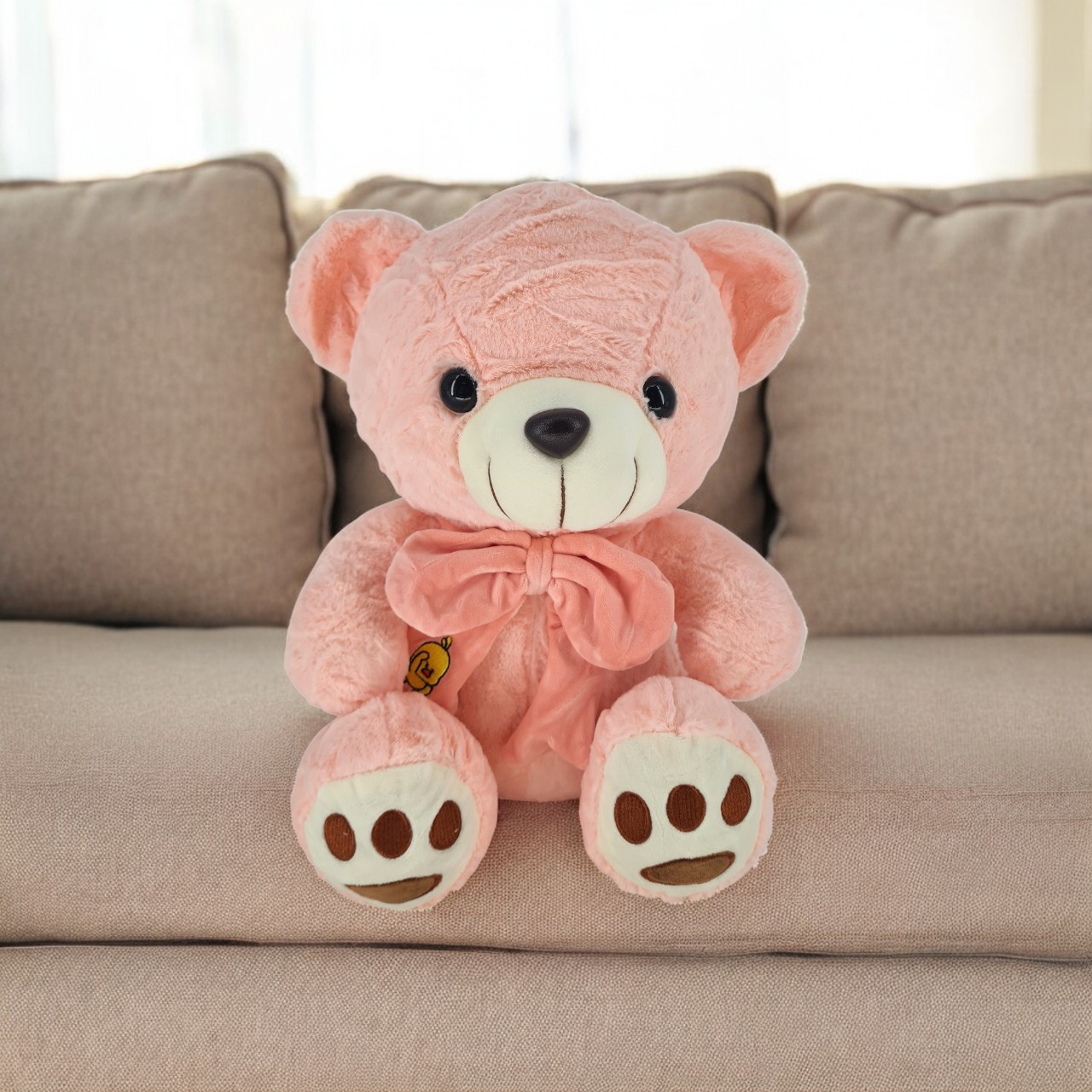 Adorable Pink Teddy Bear With Bow 14"