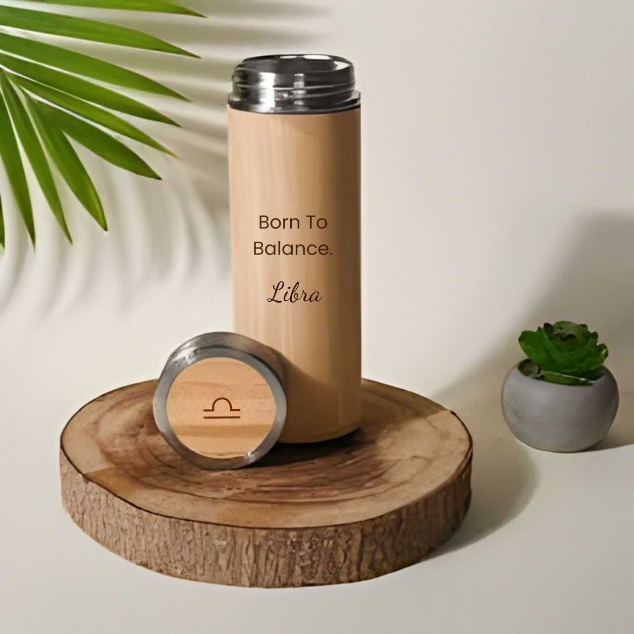 Zodiac Sign Personalized Bamboo Bottle with Message -500ml