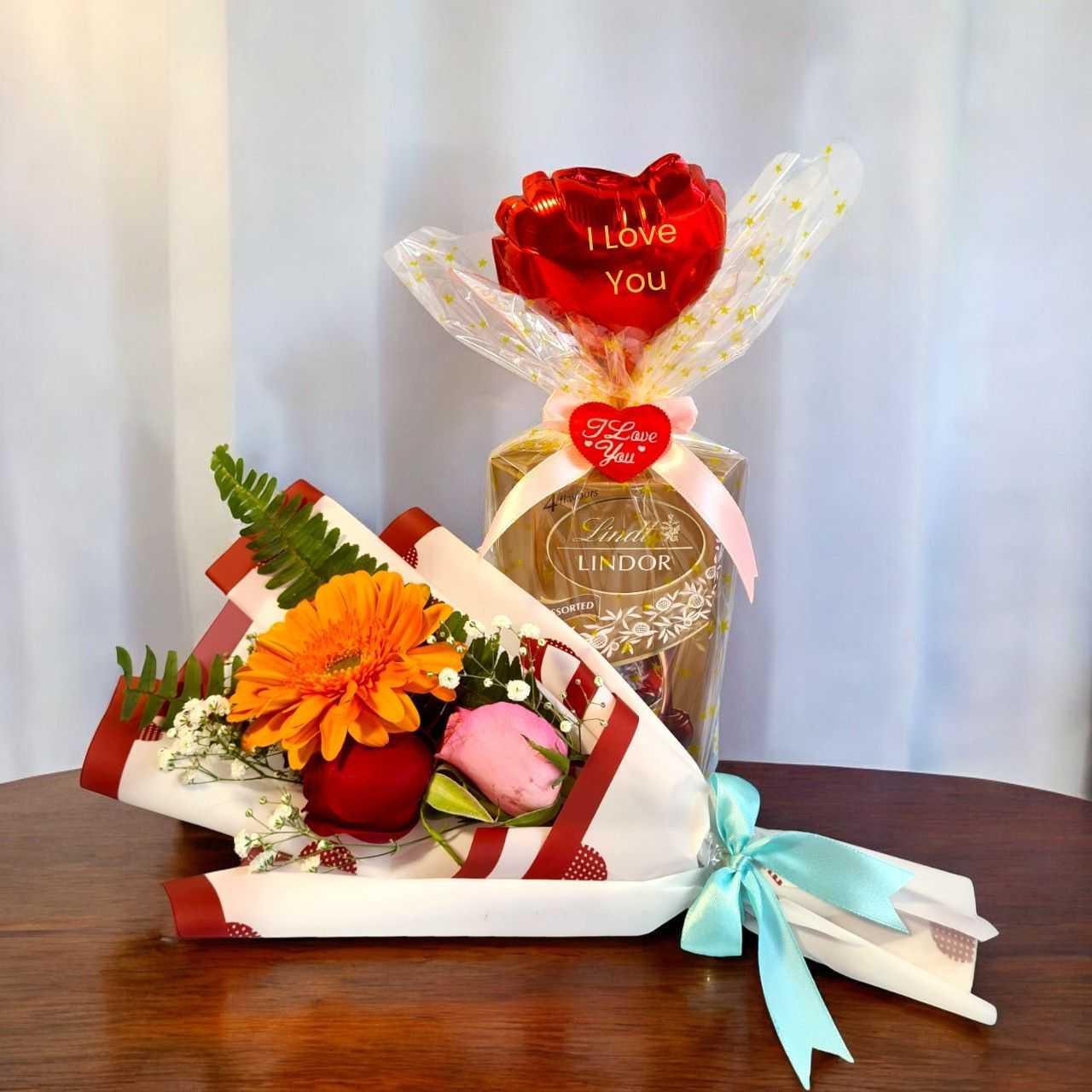 Premium Love Gift with Lindt Chocolates & Roses