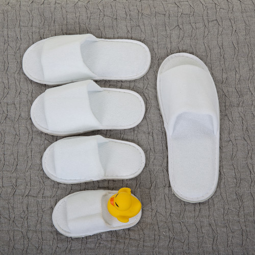 Children's Open Toe Towelling Slippers