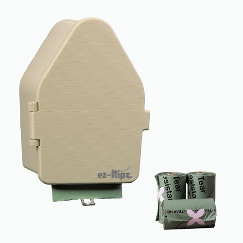 Wall Mount Pet Waste Bag Dispenser (Khaki), with Bags