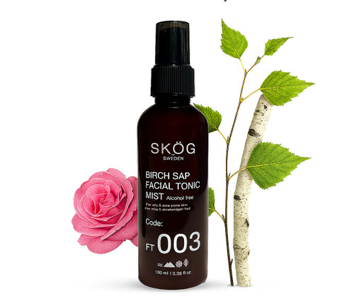 SKOG Birch Sap Facial Tonic Mist With Pure Rosewater (100Ml) – Refreshing Facial Toner & Hydrating Mist For Balanced Skin