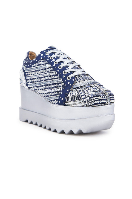 Anaar Triple Seven WEDGE SNEAKERS, Womens Festive, Special Occasion and Partywear Premium Shoes