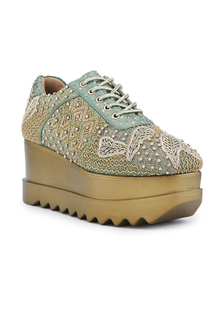 Anaar Gaia WEDGE SNEAKERS, Womens Festive, Special Occasion and Partywear Premium Shoes