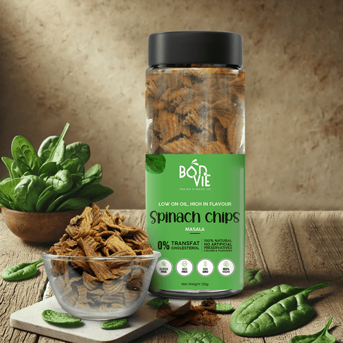 Bonvie Spinach Chips Masala – Crunchy & Nutritious Snack