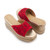 Anaar Scarlet Fever Sandals – Handcrafted Red Satin Open Sandals with Bead & Stone Embroidery