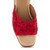 Anaar Scarlet Fever Sandals – Handcrafted Red Satin Open Sandals with Bead & Stone Embroidery