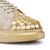 Anaar Dapper Diva Classic Sneakers – Handcrafted Gold Satin Flat Sneakers with Bead & Sequin Embellishments