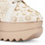 Anaar Buttercream Bliss Wedge Sneakers – Handcrafted Satin Bridal Sneakers with Sequin Floral Detailing