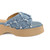 Anaar Blue Dahlia Distressed Denim Embellished Open Sandals – Casual & Occasion Wear