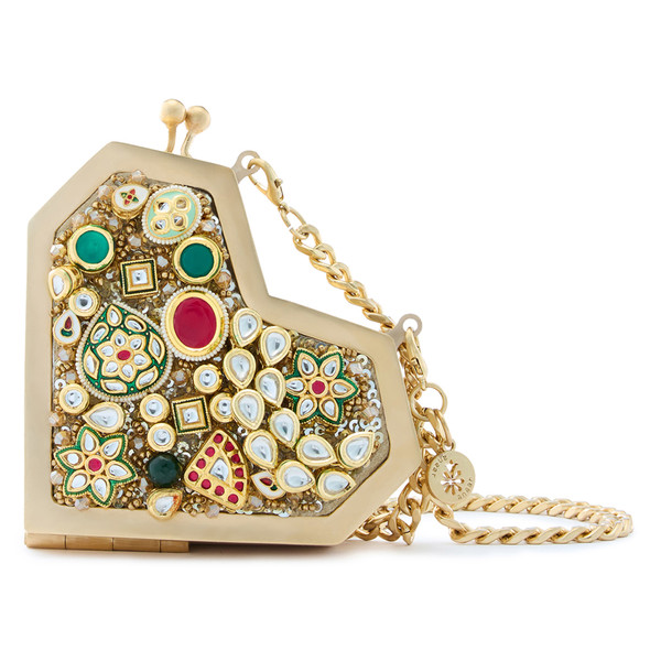 Anaar Tribe Slingette Multi Polki Stone Embellished Clutch Bag