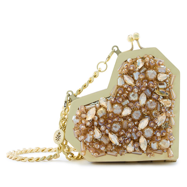 Anaar Sunlit Slingette Crystal Beaded Gold Embellished Clutch Bag
