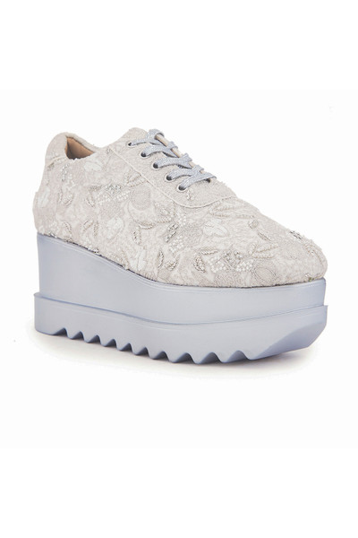 Anaar Vanilla Lulu WEDGE SNEAKERS, Womens Festive, Special Occasion and Partywear Premium Shoes