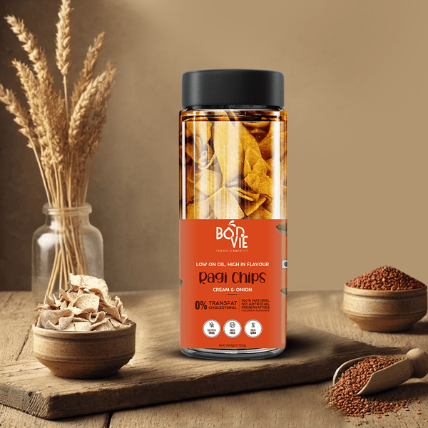 Bonvie Ragi Chips Cream & Onion – Wholesome & Crunchy Snack