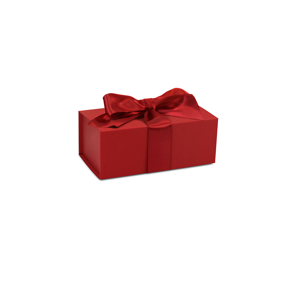 Mini Red Boxes Small Red Rigid Magnetic Collapsible Box with Ribbon, 7 X 4 X 2.75