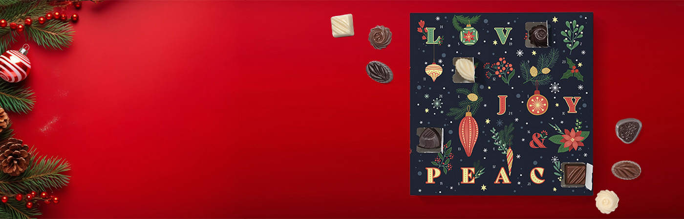 Advent calendar packaging for gifts and holiday treats