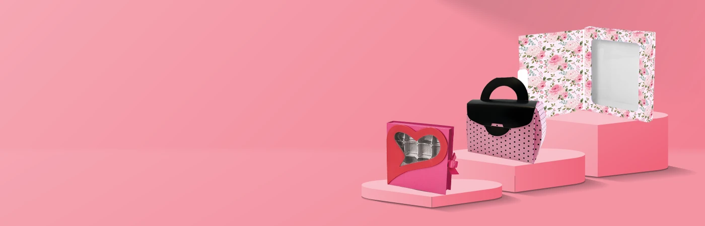 Bright pink packaging designed for gifts, sweets, and special occasions