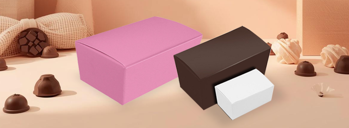 Tapered ballotin boxes for confectionery and bakery product presentation