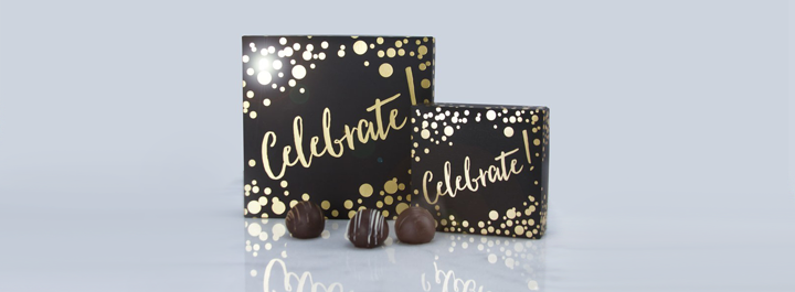 Premium confectionery packaging for fudge, truffles, and specialty sweets