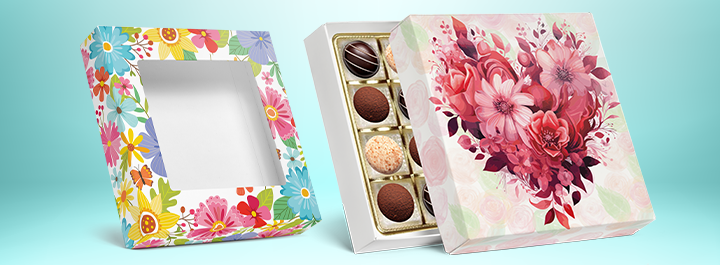 Folding carton packaging for confectionery, bakery goods, favors, and seasonal gifting