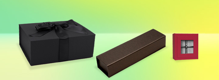 Magnetic closure gift boxes with flip-top lids for candies and small gifts