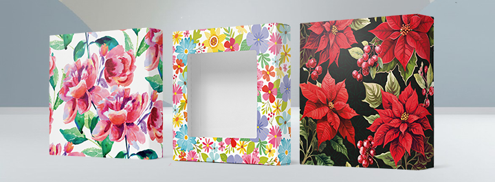 Seasonal packaging boxes for confectionery, chocolates, baked goods, and gifts