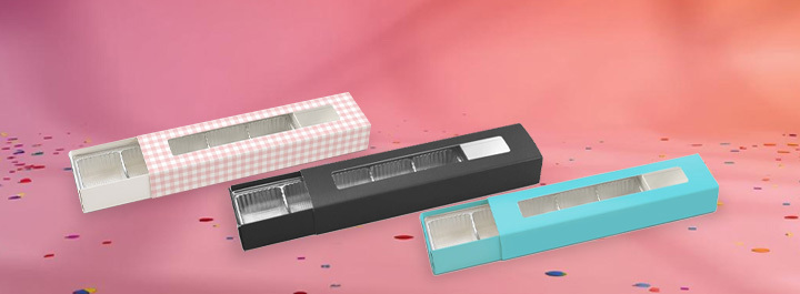 Window slider boxes for displaying and protecting sweet treats and candies