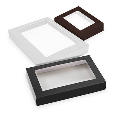 Rectangle Folding Carton Solid Color Window Lids - aspecialtybox.com