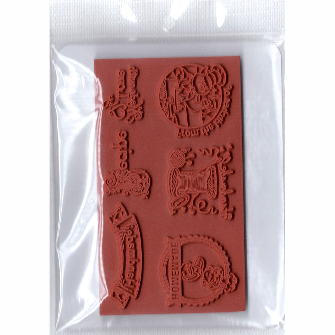 Hand and Home Made Rubber Cling Stamp Deep Red Stamps