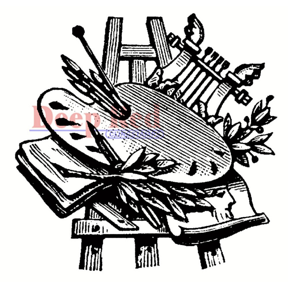 Deep Red Cling Stamp - White Rabbit Late Design For Crafting And Scrapbooking