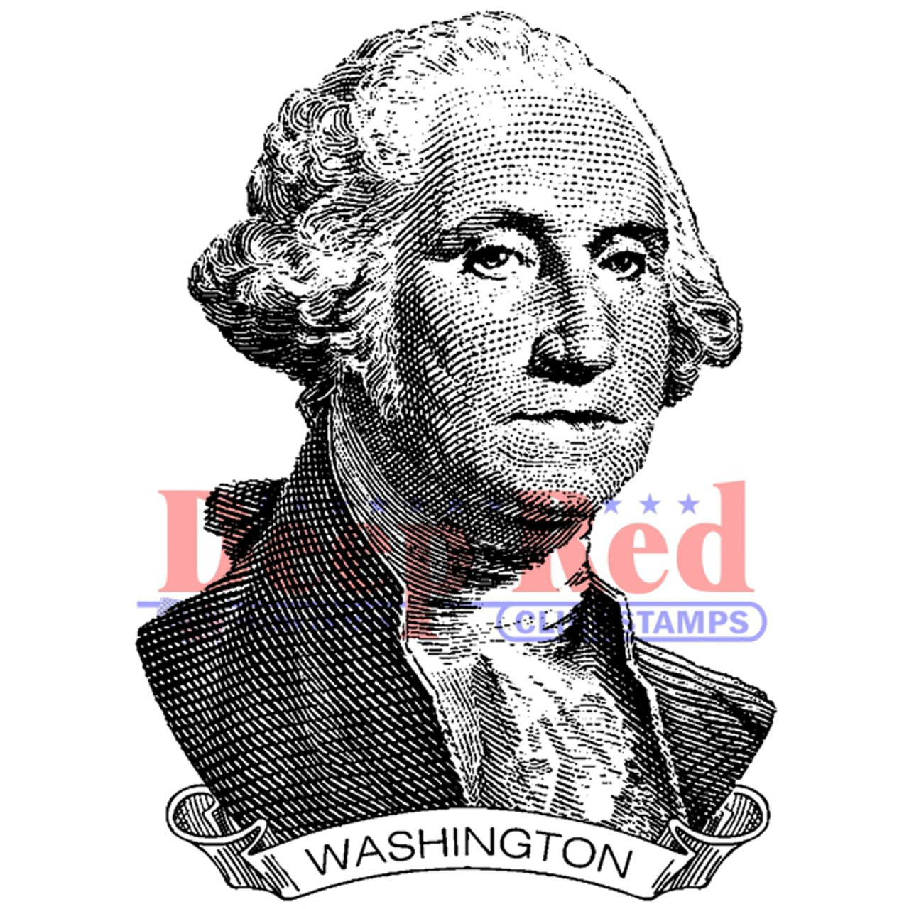 Deep Red Stamps President Washington Rubber Cling Stamp display picture 1