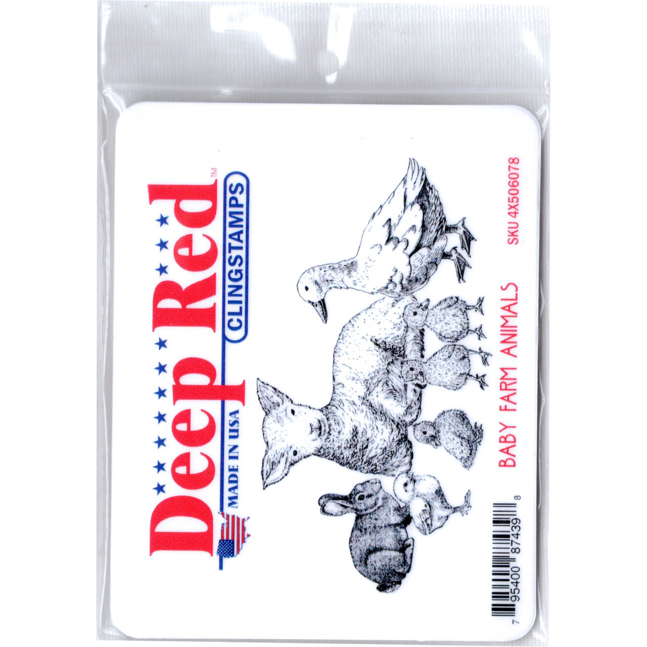 Deep Red Cling Stamp - Wooly Sheep Design, Rubber Craft Stamp For Scrapbooking & Card Making