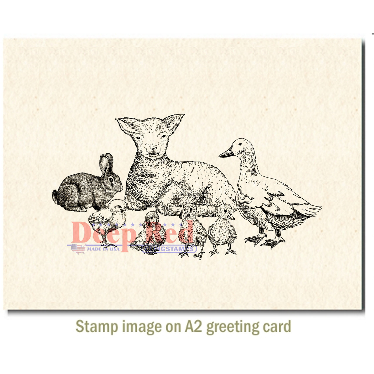 Baby Farm Animals Rubber Cling Stamp
