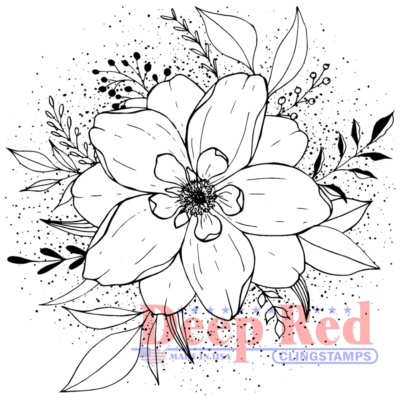 Floral Arrangement Rubber Cling Stamp