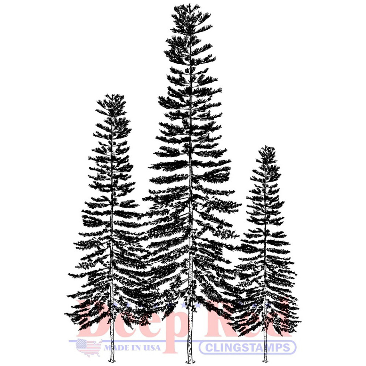 Pine Tree Rubber Stamp for Card Making, Pine Tree Silhouette for Christmas  Decoration 