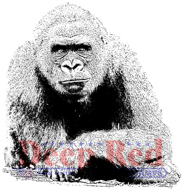 Deep Red Cling Stamp - 2x2 Inch Gorilla Design, Rubber Cling Stamp For Card Making, Scrapbooking, DIY Crafts