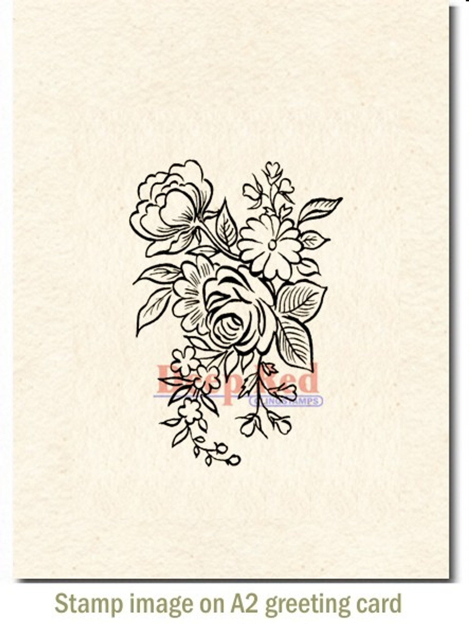 Floral Arrangement Rubber Cling Stamp