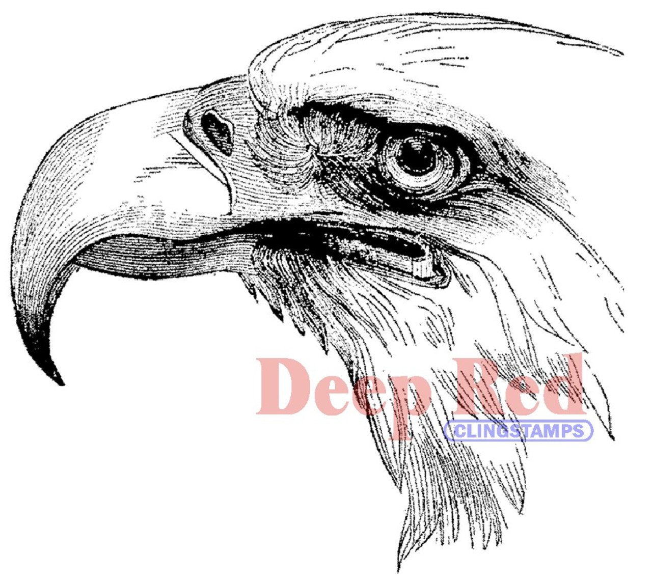 Bald Eagle Portrait Rubber Cling Stamp